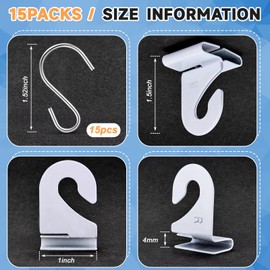 Moxweyeni 30 Pack Drop Ceiling Hooks for Classroom Back to School Supplies Hanging Ceiling Tile Metal Hangers for School Classroom Office (Metal Hook)