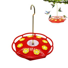 LxcshLjx Hummingbird Feeders Outdoor Hanging, Saucer Hummingbird Feeder with 8 Feeding Ports and Built-in Moat, Sweety Leak-Proof Flower Bird Feeder for Outside Garden, Ant & Bee Proof Easy to Clean