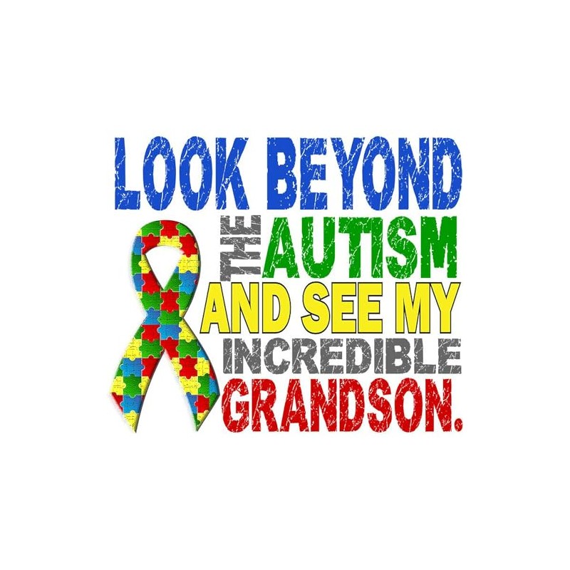CafePress Look Beyond 2 Autism Grandson Oval Car Magnet, Euro