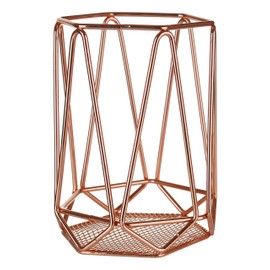Premier Housewares Vertex Utensil Holder - Copper Plated,12 x 12 x 16 cm
