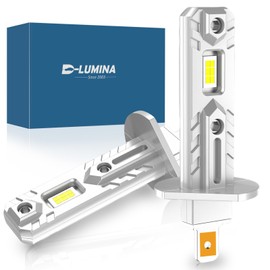 D-Lumina H1 LED Canbus Bulb, 100W 16000LM 6500K Mini High and Low Beam Super Bright, 1:1 Replacement Design Halogen Bulb, Plug and Play, 2 Pieces