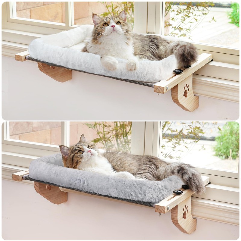 AMOSIJOY Cat Sill Window Perch Sturdy Hammock Seat with Cushion