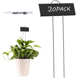 paquete de 30 marcadores de etiquetas de jardín,Etiquetas de metal para plantas,etiquetas de estaca de jardín resistentes a la intemperie,marcadores de jardinería reutilizables,color negro