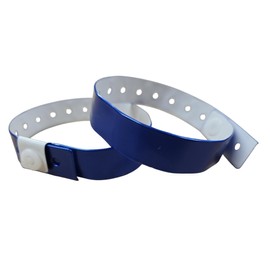 J&R Wristbands Vinyl Wristband 100-Piece Set (Blue)