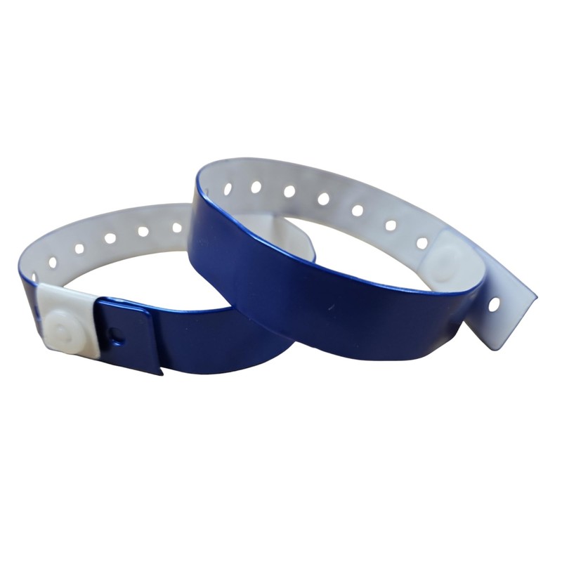 J&R Wristbands Vinyl Wristband 100-Piece Set (Blue)