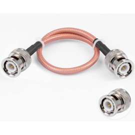 Vecys BNC Male to BNC Male Cable 50ohm BNC Male to Male RG400 RF Coaxial Pigtail Jumper Cable 12"/30cm for RF Antennas Ham Radio Handheld