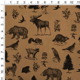 GRAPHICS & MORE Forest Animals Pattern Moose Bear Wolf Raccoon Birds Premium Kraft Roll Gift Wrap Wrapping Paper