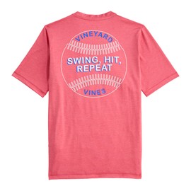 vineyard vines Boys' Swing Hit Repeat Short-Sleeve Harbor Performance Tee, Sailors Red Heather