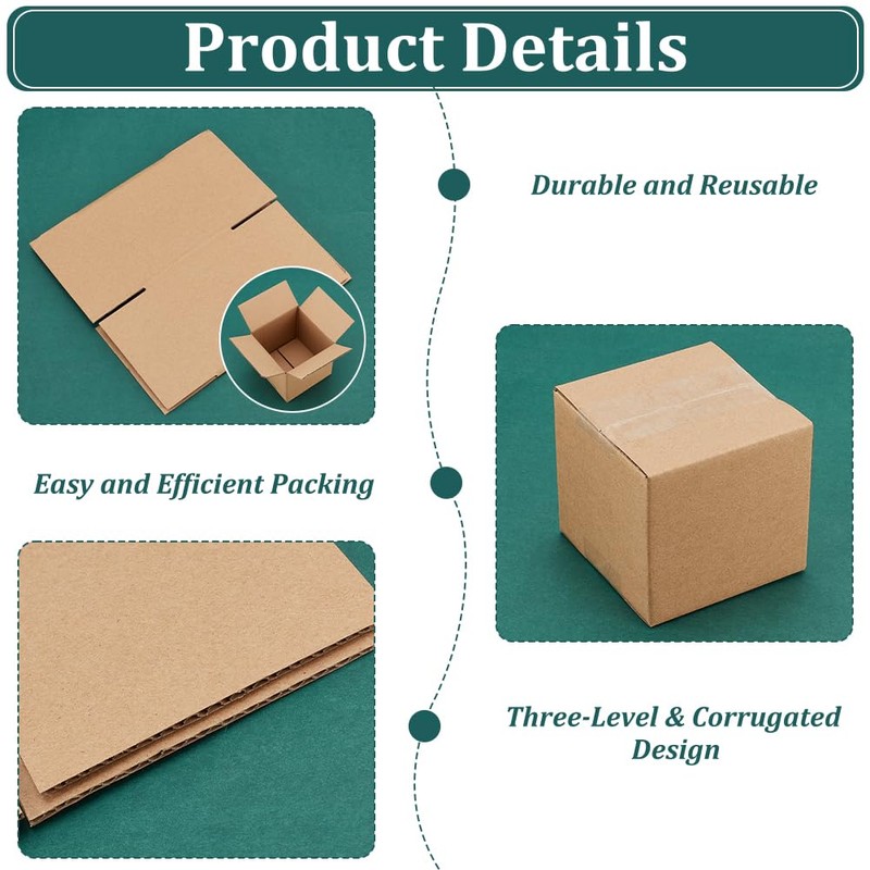 PH PandaHall Pack of 12 Kraft Paper Boxes, 10 x