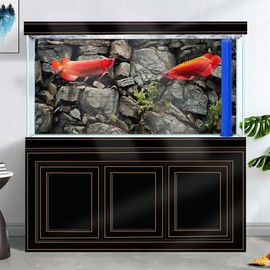 Dtekoj 72X18IN Stone Aquarium Background, Rock Fish Tank Background, Natural Rocky Glass Terrarium Background with 8 EVA Double-Sided Tape