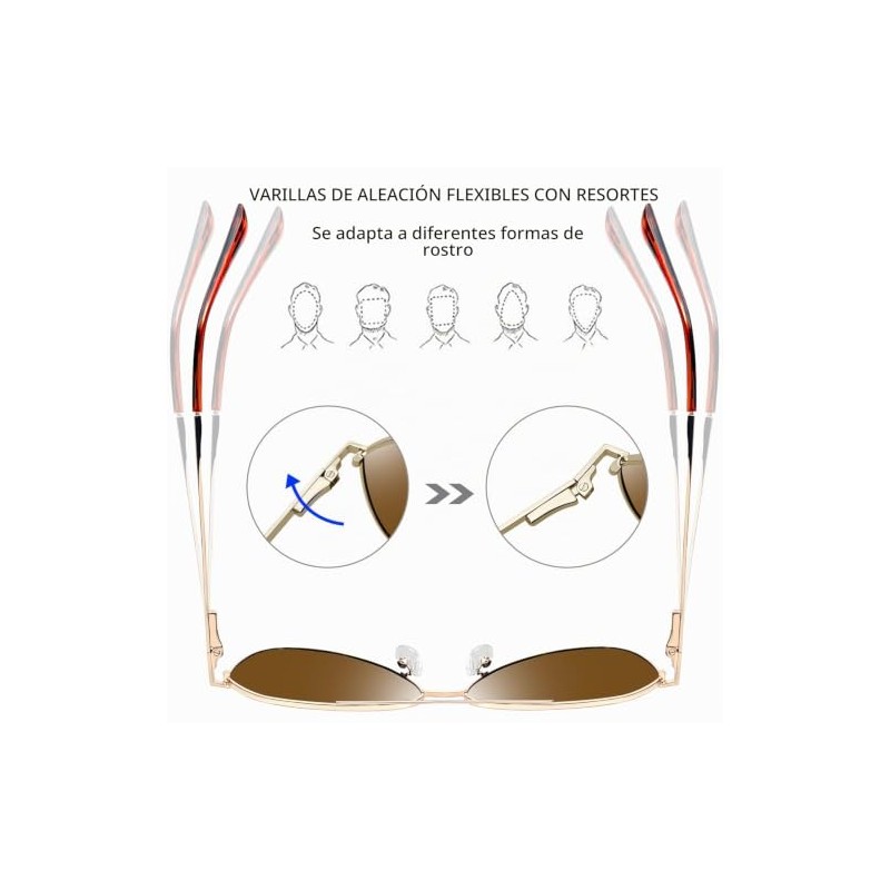 Joopin Gafas de Sol Polarizadas de Metal Hombre Mujer UV400