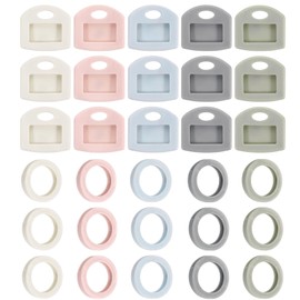 PATIKIL Key Caps Set, 40 Pcs 1 Inch Tags and Identifiers Covers Key Head Protectors Key Tags with Labels Key Accessories, 5 Color