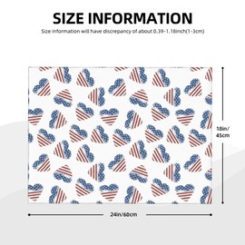 July 4th Independence Day Flag Dish Drying Mat, 18X24 Inch Large Love Hearts Dish Drying Rack with High Microfiber Dish Drainer Mat for Kitchen Accessories Counter Coffee Station Bar Mats Decor