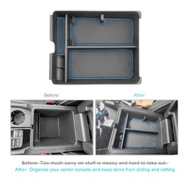 CDEFG 2023 2024 2025 Pilot Center Console Organizer Tray for 2023-2025 Honda Pilot Touring Sport EX-L Elite TrailSport LX Middle Console Storage Box 2024-2026 Ridgeline/ 2024-2026 Passport (Blue)