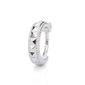 Pyramid Nose Ring Hoop, Nose Clicker Hoop, 925 Sterling Silver Geometric Nose Ring, Edgy Body Jewelry