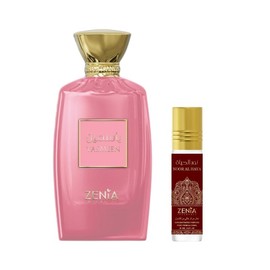 (2pc Sultry Blossom Bundle) 3.4oz Yasmeen EDP Spray + 6ml Noor Al Haya Perfume Oil Roll-On by ZENIA