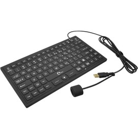 SIIG Washable Silicone Sealed Keyboard with IP 68 Protection Industrial/Medical Grade - LED Backlight and Pointing Device - Black