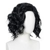 ESUNO Short Black Wavy Wig Men Black Curly Wig Middle