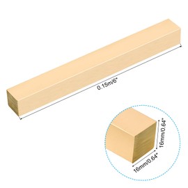 PATIKIL 5/8 x 5/8 x 6" H59 Brass Square Bar, Solid Square Mill Stock for Crafting Maintenance Electrical Architectural Decoration, Brass