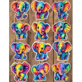 Unbranded Coloful Elephant Die Cut Vinyl Stickers Scrapbooking Laptop Waterbottle