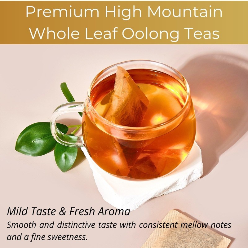 USDA Organic Oolong Tea Bags, 50 Count, Unbleached, ECO-Conscious Chinese