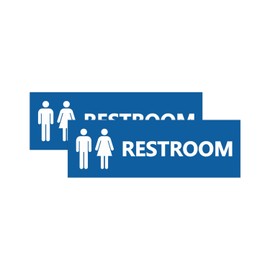 Signs ByLITA Basic - Letrero unisex para baño (azul) - Paquete grande de 2 unidades