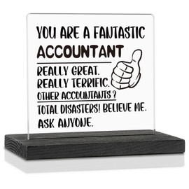 Accountant Office Desk Sign, Humorous CPA Appreciation Gifts for Tax Season, Financial Analyst, Bookkeeper, or Auditor, Funny Accounting Firm Desktop Display Decor Sign Plaque VA24