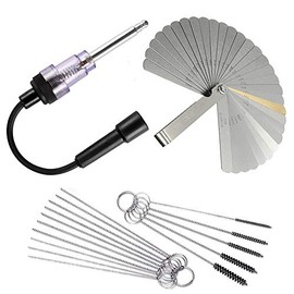 TuNan In-Line Spark Plug Engine Ignition Tester, 6-12 Volt Coil/Armature Diagnostic Detector Tool for Automotive Car Lawnmower Internal External Engine, with Carb Carburetor Cleaner Kit & Feeler Gauge