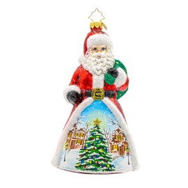 Christopher Radko Adorno Decorativo de Árbol de Navidad de Vidrio Europeo Fabricado a Mano, Paisaje de Invierno de San Nicolás