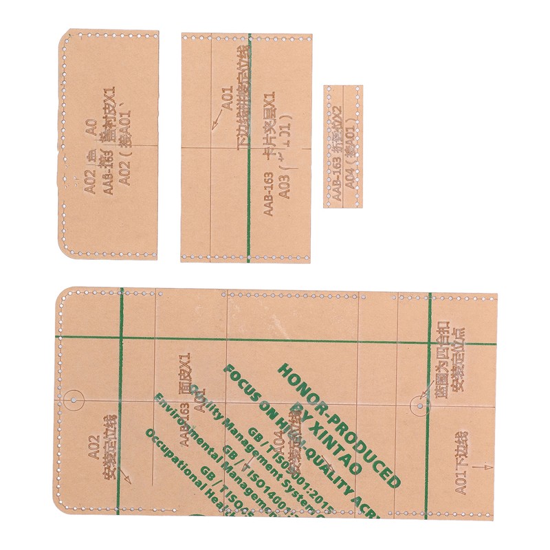 4Pcs Acrylic Templates Durable Reusable Transparent Clear DIY Leather Models