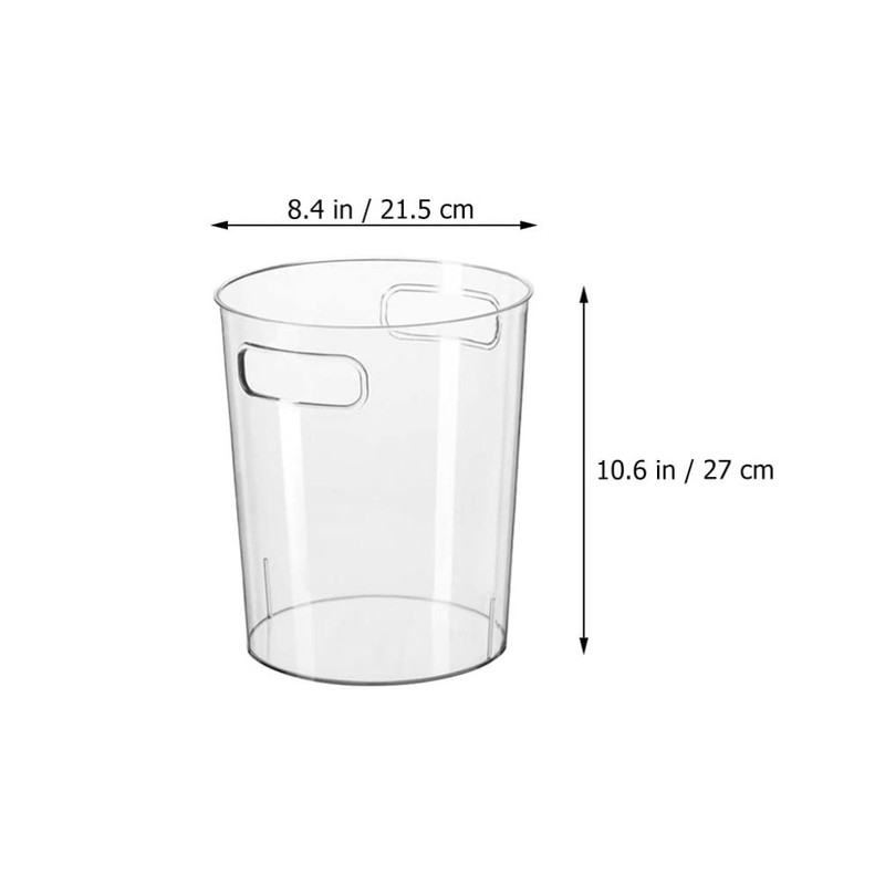 SEWACC Clear Waste Basket Plastic Trash Can Small Wastebasket Garbage