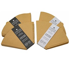 Size 4/No.4/1x4 Coffee Filter Papers by COFFEE LUSSO, Cone Shaped, Unbleached, Eco Friendly (200)