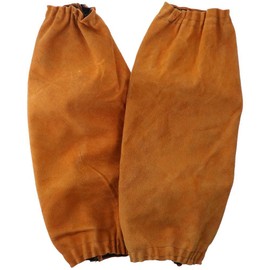 SSHHUI 1 Pair Heat Counteractive Cow Leather Work Welding Protective Safety Elastic Cuff Arm for Protection