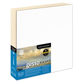 Ampersand Art Supply Gesso Wood Painting Panel: Museum Series Gessobord, 12" x 12", 3/4" Cradled Profile