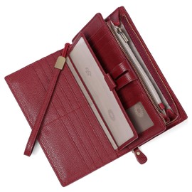 SENDEFN Women's Wallet Large Capacity RFID Blocking Leather Wallets Cards Organizer with Checkbook Holder