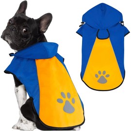 Kpuplol Dog Raincoat - Waterproof Reflective Dog Clothes Adjustable Pet Jacket, Rainy Season Protection Snowproof Windproof Breathable Lightweight for Small Dogs to Large Dogs and Puppies (S, Orange &