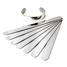 Bastex Bracelet Blanks for Stamping and DIY Jewelry Making. 5/8” x 6” Inch Blank made of 14 Gauge Stainless Steel. Pack of 8. Long and Flat for Making Presents, Gifts, Customizing, Bangle and Bending.