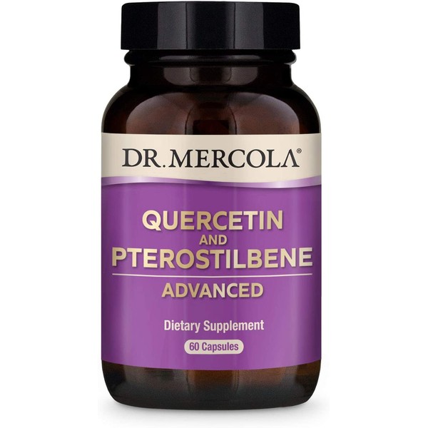 Dr. Mercola Quercetin & Pterostilbene Advanced Dietary Supplement, 30 Servings (60 Capsules), Supports Lung and Immune Health*, Non GMO, Soy Free, Gluten Free