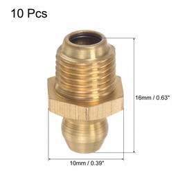 uxcell Brass Straight Grease Fitting Assortment 5/16"-32 Thread 10mm Width Hydraulic Grease Fitting Accessories, 10Pcs