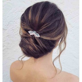 Erimberate Vintage Sparkly Rhinestone Hair Clip Barrette Crystal Wedding Hair Clip Floral Hair Barrette Gold Cz Paved Hair Barrette Headclips Bride Barrette Headwear Bridal Hair Accessories for Women