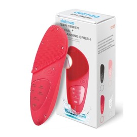 Deloa Silicone Heated Vibrating Cleanser Brush, Red / 딜로아 실리콘 온열 진동 클렌저 브러쉬, 레드