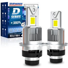 SUPAREE d2s LED Headlight, Explosive Light, Vehicle Inspection Compatible, Genuine HID Replacement, White 6500K, Wireless, DC12-24V, High Speed Cooling Fan, IP68 Waterproof, Built-in Canceller