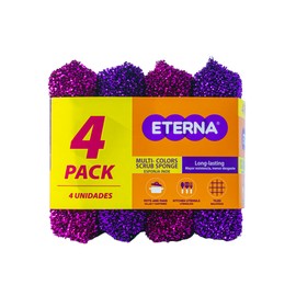 ETERNA Multicolor Scrubsponge, Kitchen Scrubbing Sponges, Heavy Duty Non-Scratch Scrubbing Cleaner Sponges (8 Units)
