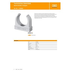 20 x OBO Bettermann M32 Quick Clamps | Clamp | Pipe Clamp | Stackable | Light Grey | 32 mm | Pack of 20