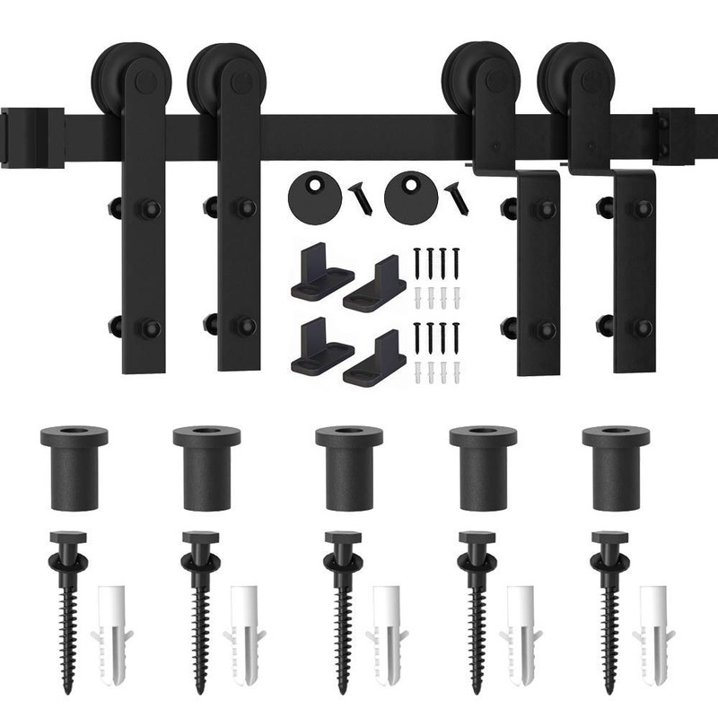 WINSOON 6FT Rail Single Track Bypass Sliding Barn Door Hardware