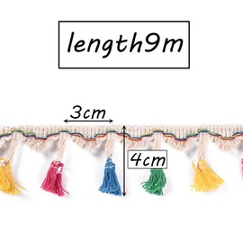 Trsnzul Tassel Trim Ribbon 1 Piece Tassels Fringe Trim Fringe Ribbon Fringe Trim Fringe Lace Trim Lace Ribbon Fringe Trim with Tassels Lace Ribbon for Sewing DIY