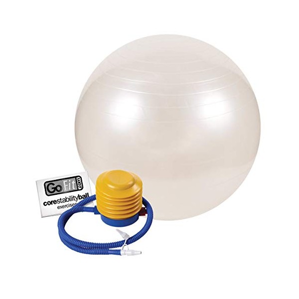 GoFit Balance and Stability Ball - 55cm, 65cm, 75cm,White,GF-65BALL