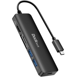 dockteck Adaptador USB C Hub HDMI PD para MacBook Air/Pro, Surface Pro 7/8, concentrador Tipo C 6 en 1 con 4K 60 Hz, 100 W PD, Lector de Tarjetas SD y microSD, 2 Datos USB 3.0 de 5 Gbps
