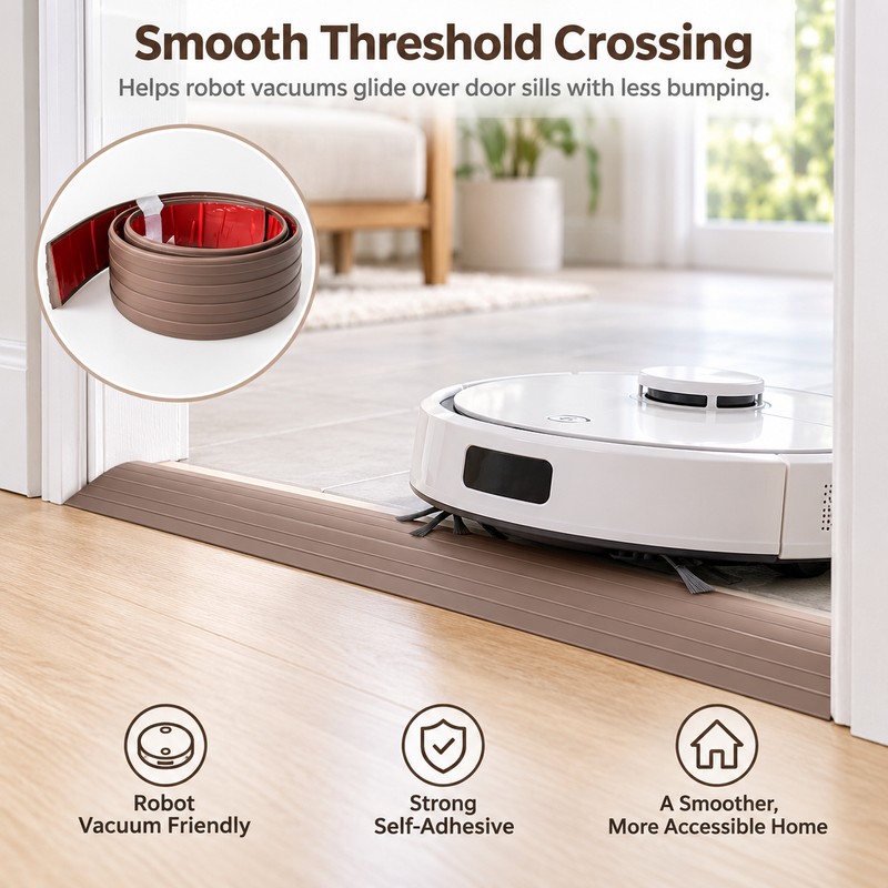 Door Threshold Ramp for Robot Vacuums – 0.9m Self-Adhesive PVC