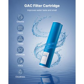 VEVOR GAC Filter, Universal Fit 20 x 4.5 in Granular Activated Carbon Replacement - for Whole House Water Filter Systems, Reduces Chlorine, Chemicals, VOCs, Bad Taste & Odor